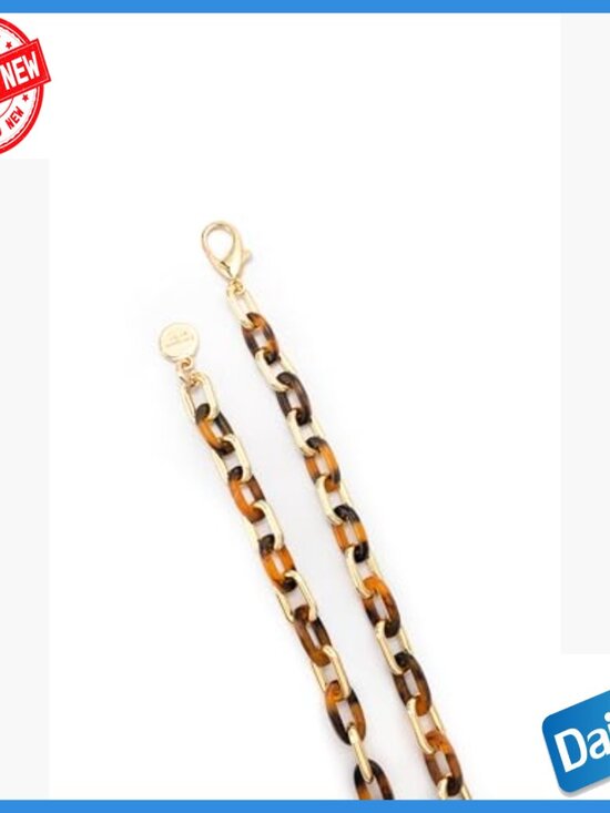 Leather Tortoise Shell Chain Belt Adjustable Fit Women\'s Accessory
